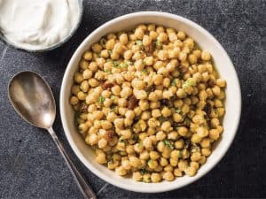 Braised Chickpeas with Saffron and Mint (Recipe)