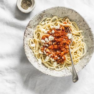 Spaghetti with Tempeh Bolognese