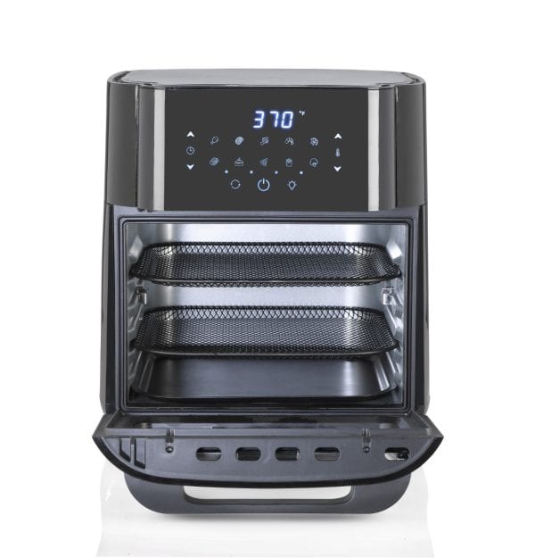 Crust air fryer with door open