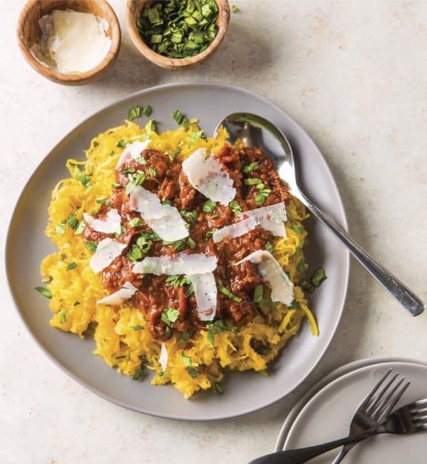 Spaghetti Squash with Fresh Tomato Sauce (Recipe)