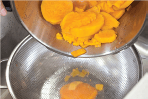 Cook sweet potatoes