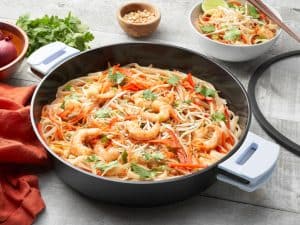 6qt saute pan lifestyle - sky blue grips