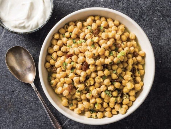 Braised Chickpeas with Saffron and Mint (Recipe)