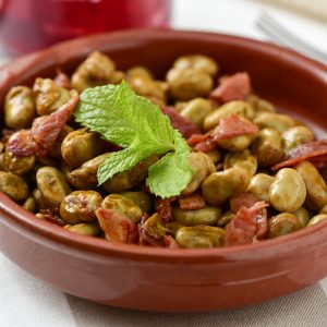 Fava Beans with Serrano Ham Tapa