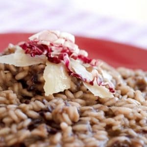 red wine risotto with chorizo