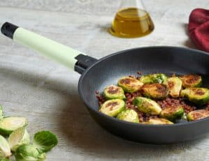 10in skillet lifestyle - mint green handle