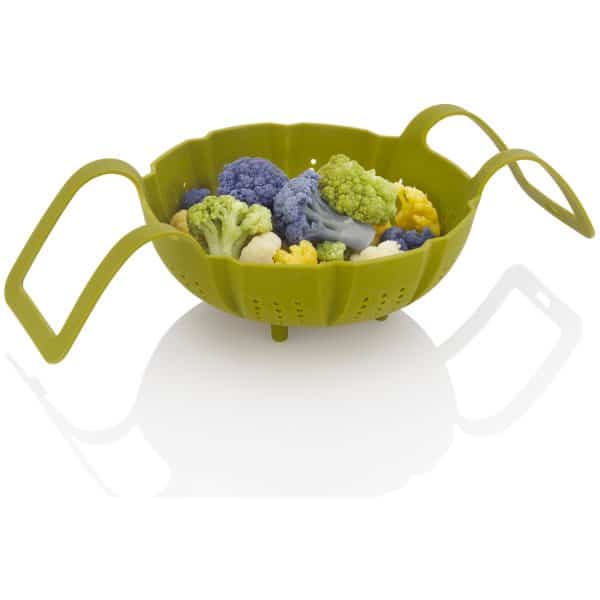 Silicone Steamer Basket with food
