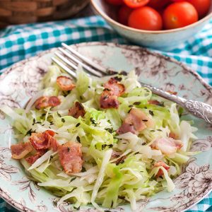 Beer Braised Cabbage with Bacon