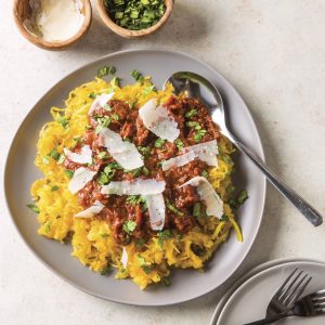Spaghetti Squash with Fresh Tomato Sauce (Recipe)