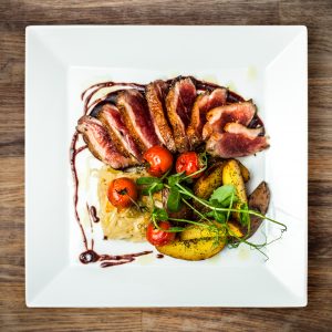 Duck Magret in Red Wine Reduction