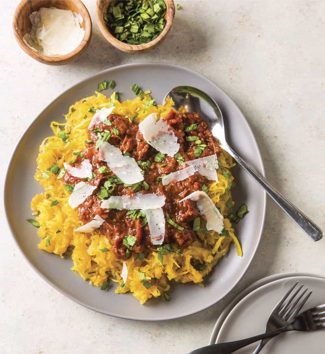 Spaghetti Squash with Fresh Tomato Sauce (Recipe)