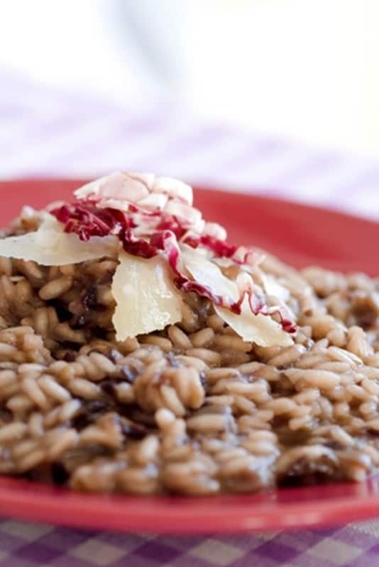 red wine risotto with chorizo