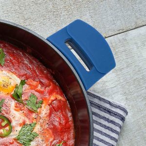 4.5qt saute pan lifestyle - Royal Blue grips