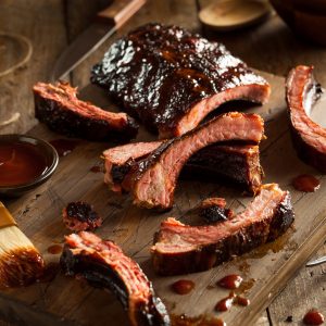 Homemade Smoked Barbecue Pork Ribs